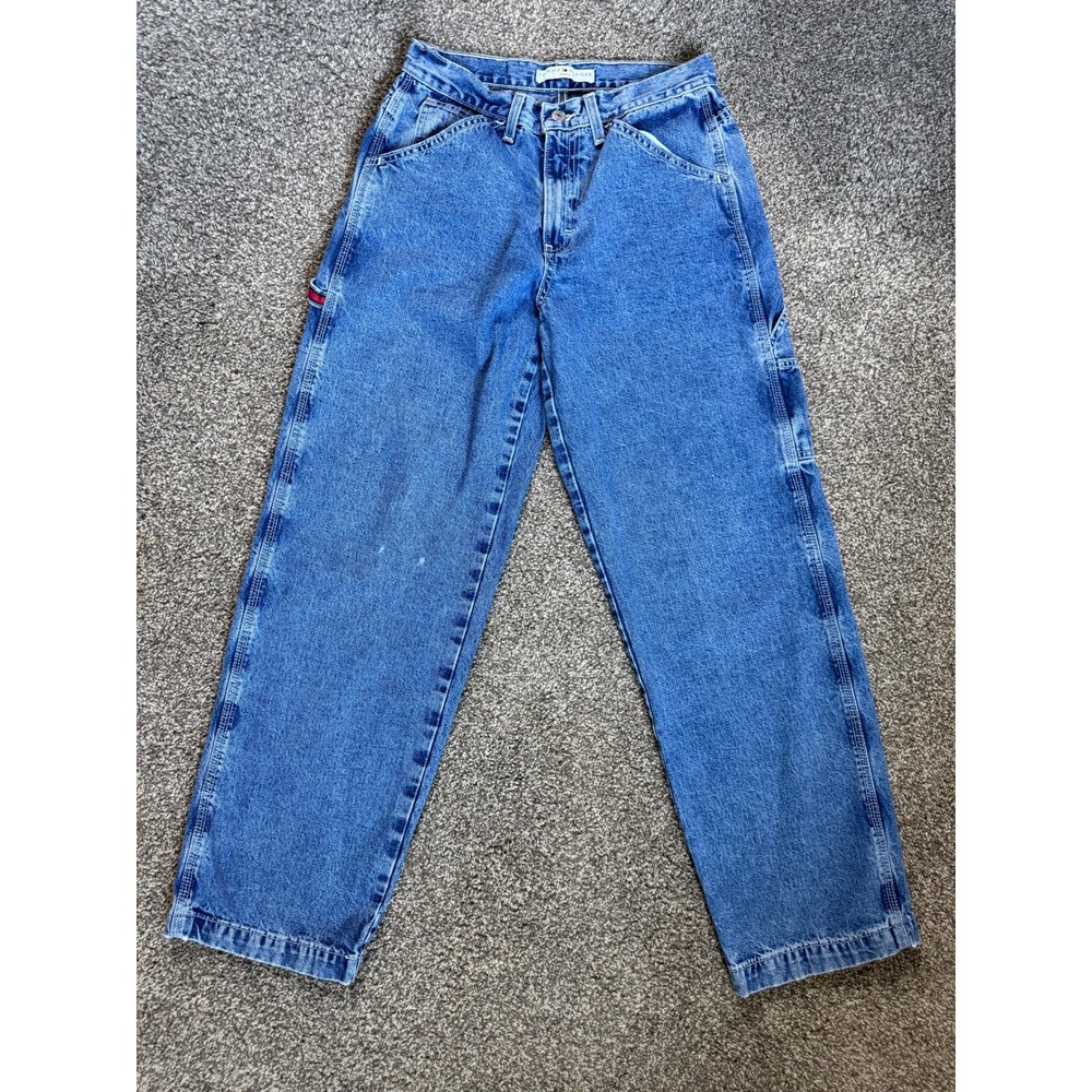 Vintage Tommy Hilfiger Jeans Womens Size‎ 6 28" Carpenter Wide Leg Y2k 2001